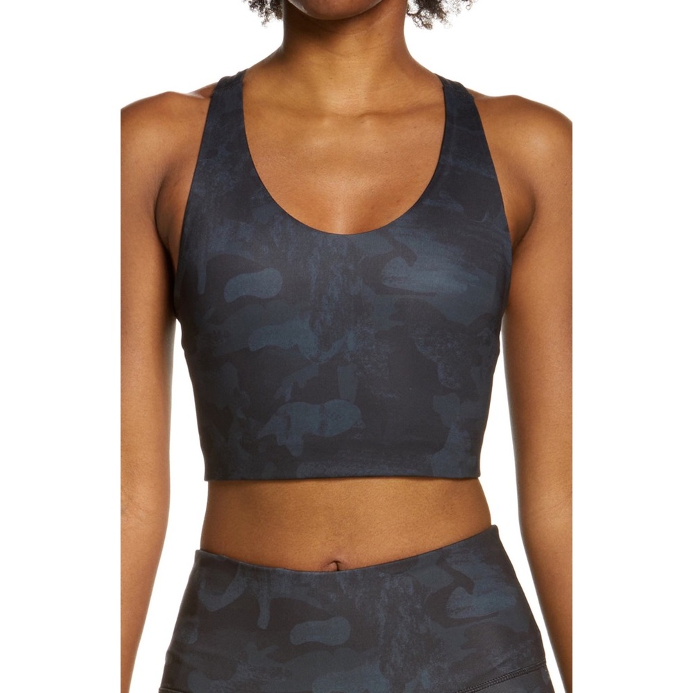 Zella Studio Lite Longline Racerback Sports Bra Camo, size S